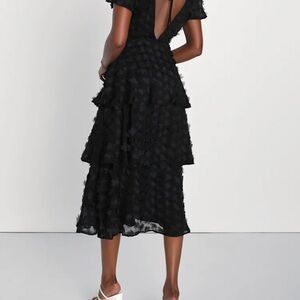 Lulu's Black Backless Tiered Dress